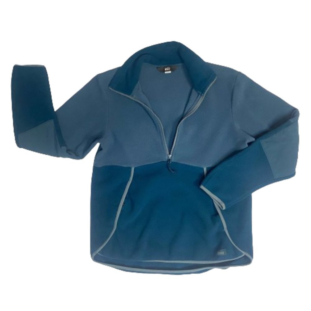 REI Co-op Sweater Womens Medium Blue Fleece 1/4 Zip Pullover Outdoor